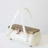 "Pearlescent Lucite & Filigree" Vintage 1950's Pearlescent Lucite & Filigree Box Bag