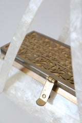 "Pearlescent Lucite & Filigree" Vintage 1950's Pearlescent Lucite & Filigree Box Bag