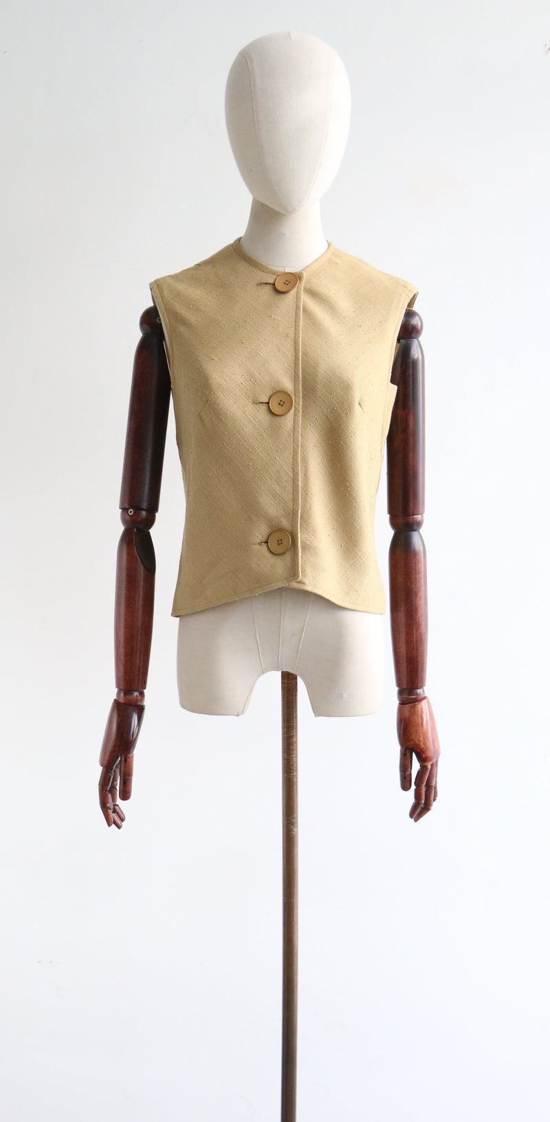 "Biscotti Linen" Vintage 1960's Biscotti Linen Blouse UK 12 US 8