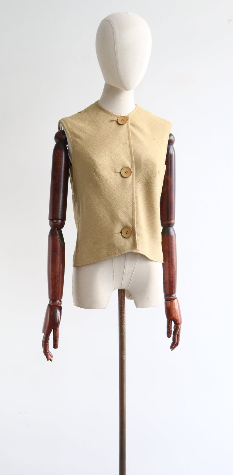 "Biscotti Linen" Vintage 1960's Biscotti Linen Blouse UK 12 US 8