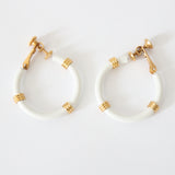 "Enamel Hoops" Vintage 1960's Napier Enamel & Metal Screw Back Hoop Earrings