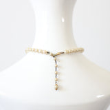 "Filigrée Rubies & Pearls" Vintage 1950's Pearl & Rhinestone Necklace