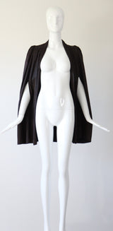 "Bitter Chocolate Polkadots" Vintage 1940's Bitter Chocolate Brown & Cream Polkadot Cape UK 8-10 US 4-6