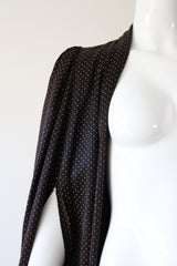 "Bitter Chocolate Polkadots" Vintage 1940's Bitter Chocolate Brown & Cream Polkadot Cape UK 8-10 US 4-6