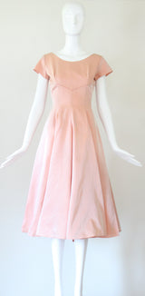 "Darling Taffeta" Vintage 1950's Taffeta Silk Cocktail Dress UK 8 US 4