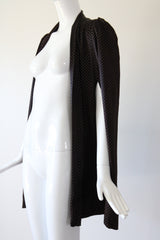 "Bitter Chocolate Polkadots" Vintage 1940's Bitter Chocolate Brown & Cream Polkadot Cape UK 8-10 US 4-6