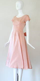 "Darling Taffeta" Vintage 1950's Taffeta Silk Cocktail Dress UK 8 US 4
