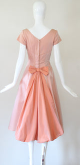 "Darling Taffeta" Vintage 1950's Taffeta Silk Cocktail Dress UK 8 US 4