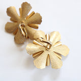 "Textured Flowers" Vintage 1950's Emmons Statement Textured Flower Clip on Earrings