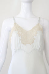 "Palest Blue Silk & Lace" Vintage 1930's Silk & Lace Bias Cut Gown UK 8 US 4