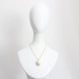 "Pearl & Shell" Vintage Pearl & Seashell Sterling Silver Necklace
