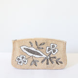 "Pearl Florals" Vintage 1950's Pearlescent Beaded Clutch Bag