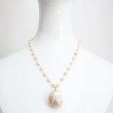 "Pearl & Shell" Vintage Pearl & Seashell Sterling Silver Necklace