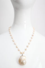 "Pearl & Shell" Vintage Pearl & Seashell Sterling Silver Necklace