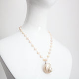 "Pearl & Shell" Vintage Pearl & Seashell Sterling Silver Necklace