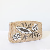 "Pearl Florals" Vintage 1950's Pearlescent Beaded Clutch Bag