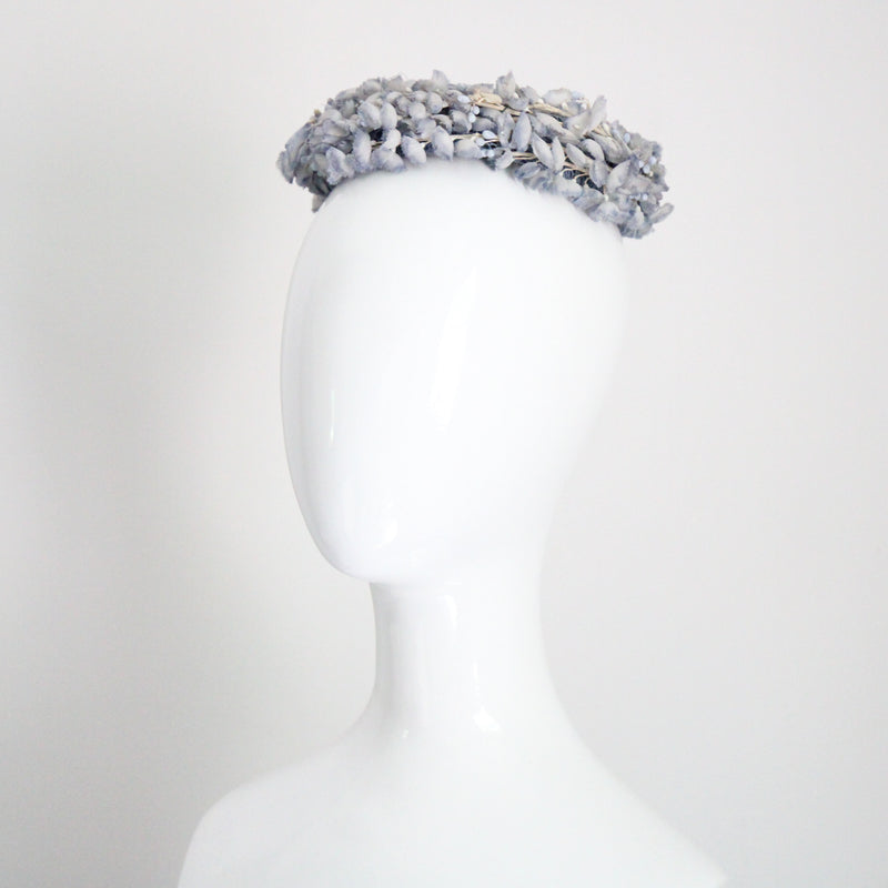 "Bluebells" Vintage 1960's Soft Blue Floral Pill Box Hat