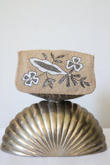 "Pearl Florals" Vintage 1950's Pearlescent Beaded Clutch Bag