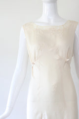 "Cream Lace & Satin" Vintage 1930's Cream Lace & Satin Gown UK 10 US 6