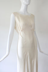 "Cream Lace & Satin" Vintage 1930's Cream Lace & Satin Gown UK 10 US 6