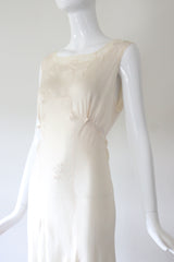 "Cream Lace & Satin" Vintage 1930's Cream Lace & Satin Gown UK 10 US 6