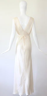 "Cream Lace & Satin" Vintage 1930's Cream Lace & Satin Gown UK 10 US 6