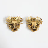 "Pastel Rhinestones & Pearls" Vintage 1950's Selro Rhinestone Filigree Clip on Earrings
