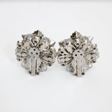 "Iridescent Beads & Rhinestones" Vintage 1950's Iridescent Bead & Rhinestone Clip on Earrings