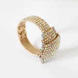"Iridescent Rhinestones" Vintage 1960's Iridescent Rhinestone Clamper Bangle