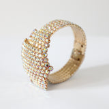 "Iridescent Rhinestones" Vintage 1960's Iridescent Rhinestone Clamper Bangle