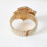 "Iridescent Rhinestones" Vintage 1960's Iridescent Rhinestone Clamper Bangle