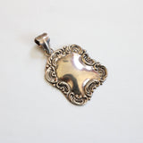 "Silver Filigree Shield" Vintage Sterling Silver Filigree Shield Pendant