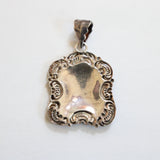 "Silver Filigree Shield" Vintage Sterling Silver Filigree Shield Pendant