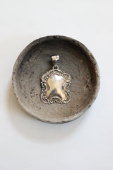 "Silver Filigree Shield" Vintage Sterling Silver Filigree Shield Pendant