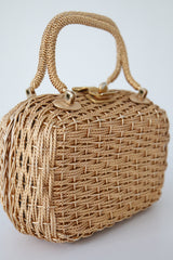 "Braided Gold" Vintage 1950's Metallic Gold Box Bag
