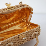 "Braided Gold" Vintage 1950's Metallic Gold Box Bag