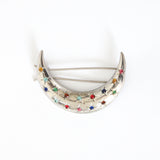 "Rhinestone Moon" Vintage 1930's Rhinestone Embellished Moon Hair Clip