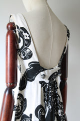 "Rhinestones & Monochrome" Vintage 1960's Monochrome Dress UK 10 US 6