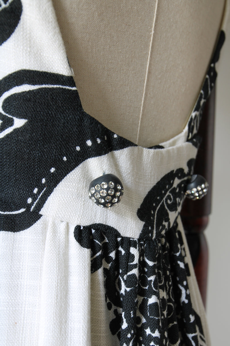 "Rhinestones & Monochrome" Vintage 1960's Monochrome Dress UK 10 US 6