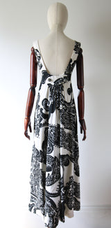 "Rhinestones & Monochrome" Vintage 1960's Monochrome Dress UK 10 US 6