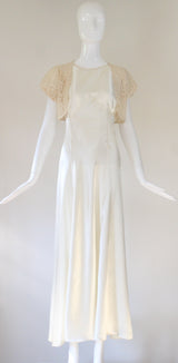 "Miss Gladys Stahl" Vintage 1935 Gown & Lace Bolero UK 8 US 4