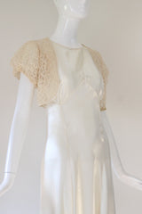 "Miss Gladys Stahl" Vintage 1935 Gown & Lace Bolero UK 8 US 4