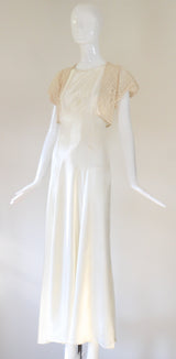 "Miss Gladys Stahl" Vintage 1935 Gown & Lace Bolero UK 8 US 4