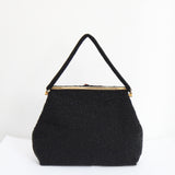 "Coccinelle" Vintage Late 1950's Black Beaded & Embroidered Ladybug Handbag