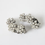 "Climbing Daisies" Vintage 1950's Rhinestone Daisy Climber Clip on Earrings