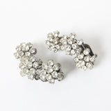 "Climbing Daisies" Vintage 1950's Rhinestone Daisy Climber Clip on Earrings