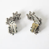 "Climbing Daisies" Vintage 1950's Rhinestone Daisy Climber Clip on Earrings