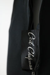 "Draped Pleats" Vintage 1950's Black Silk Jersey Ceil Chapman Pleated Dress UK 8 US 4