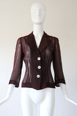 "Dark Pecan" Vintage 1940's Dark Pecan Brown Blouse UK 8 US 4