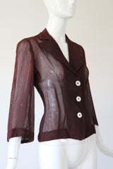 "Dark Pecan" Vintage 1940's Dark Pecan Brown Blouse UK 8 US 4